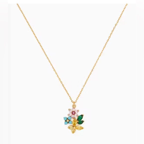 NWOT Kate Spade New Bloom Flower Pendant Necklace. Color: Multi - Picture 1 of 6
